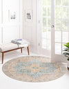 Heritage Elegance Collection Area Rug -  Windsor (Light Brown) Round Light Brown  lifestyle 26