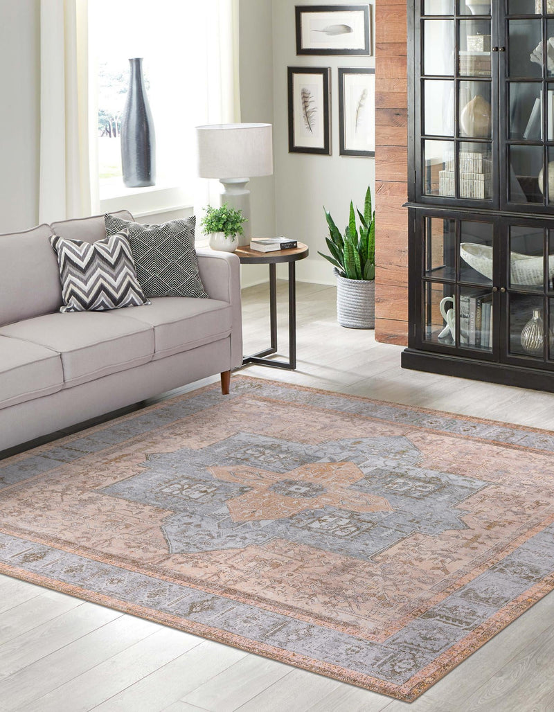 Heritage Elegance Collection Area Rug -  Windsor (Light Brown) Square Light Brown  lifestyle 23