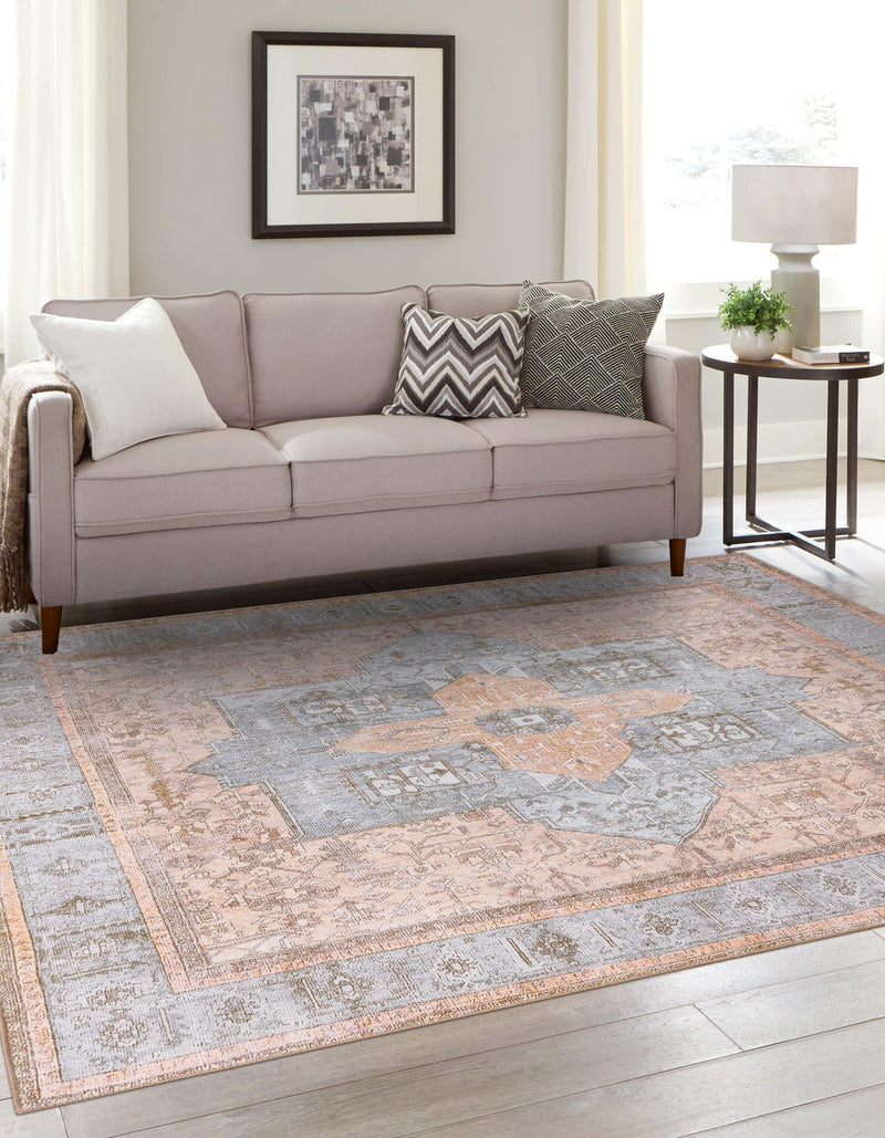 Heritage Elegance Collection Area Rug -  Windsor (Light Brown) Square Light Brown  lifestyle 27