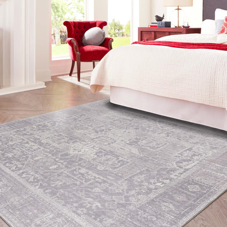 Heritage Elegance Collection Area Rug -  Windsor (Gray)