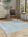 Aegean Elegance Washables Collection Area Rug -  Mykonos Square Ivory Blue  lifestyle 59