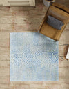 Aegean Elegance Washables Collection Area Rug -  Mykonos Square Ivory Blue  lifestyle 125