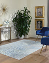 Aegean Elegance Washables Collection Area Rug -  Mykonos Rectangle Ivory Blue  lifestyle 7