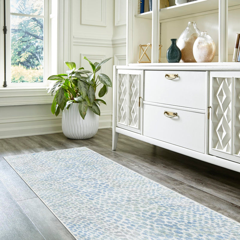 Aegean Elegance Washables Collection Area Rug -  Mykonos Runner Ivory Blue  lifestyle 133