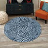 Aegean Elegance Washables Collection Area Rug -  Mykonos Round Navy Blue  lifestyle 131