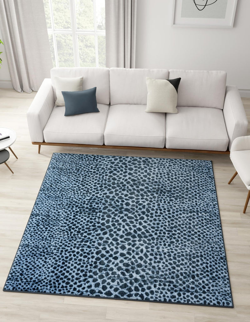 Aegean Elegance Washables Collection Area Rug -  Mykonos Square Navy Blue  lifestyle 57