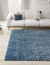 Aegean Elegance Washables Collection Area Rug -  Mykonos Square Navy Blue  lifestyle 64