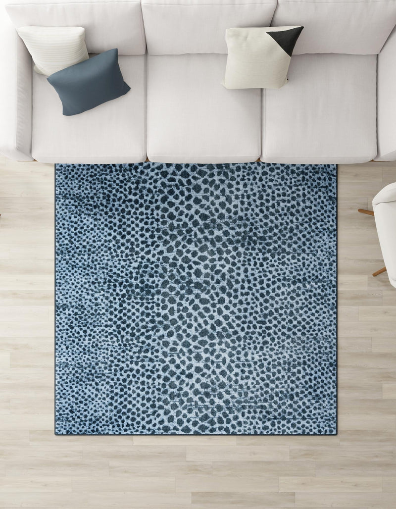 Aegean Elegance Washables Collection Area Rug -  Mykonos Square Navy Blue  lifestyle 127