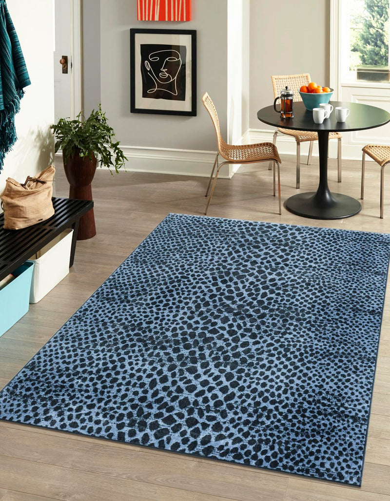 Aegean Elegance Washables Collection Area Rug -  Mykonos Rectangle Navy Blue  lifestyle 6