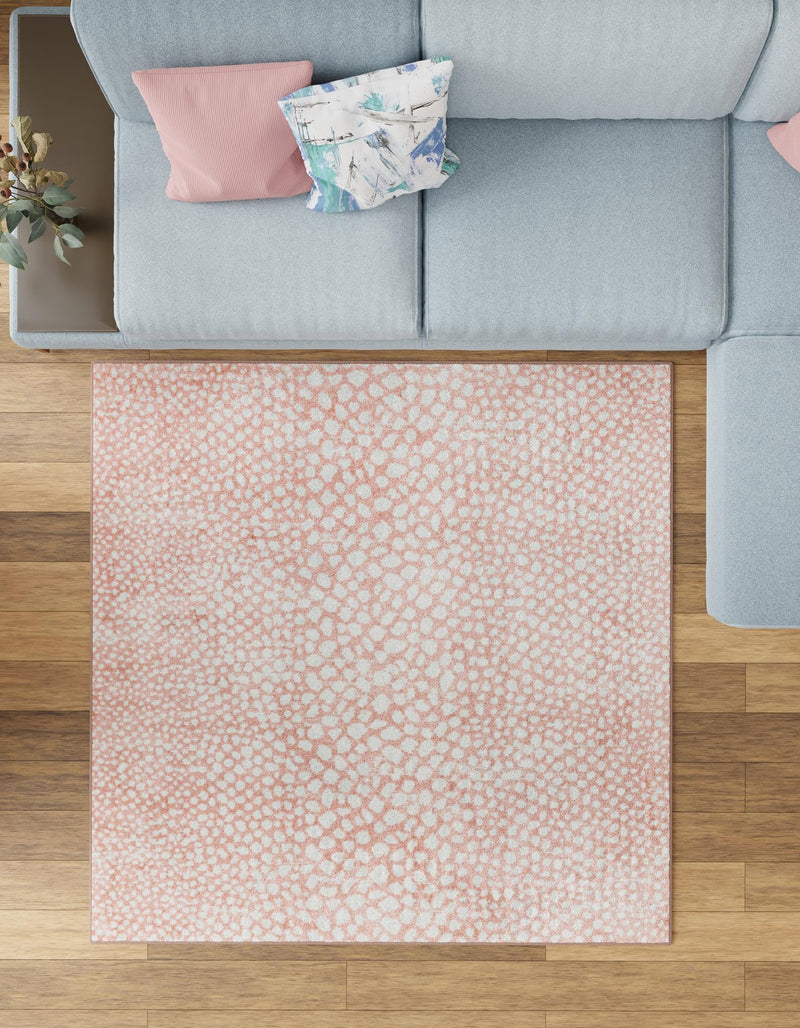 Aegean Elegance Washables Collection Area Rug -  Mykonos Square Rose Pink  lifestyle 81