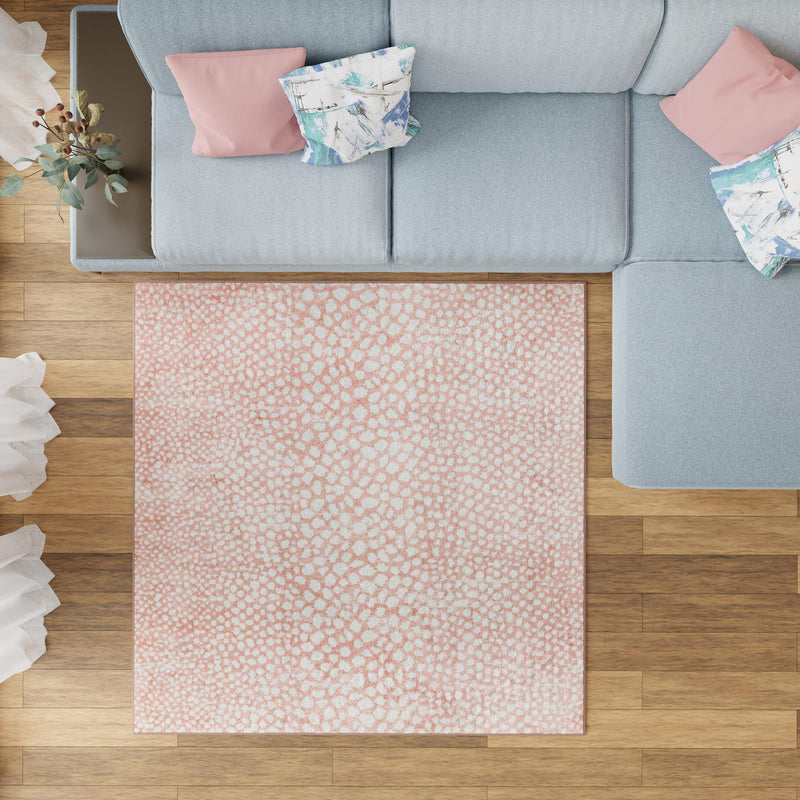 Aegean Elegance Washables Collection Area Rug -  Mykonos Square Rose Pink  lifestyle 103