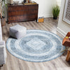 Aegean Elegance Washables Collection Area Rug -  Delos Round Navy Blue  lifestyle 113