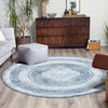 Aegean Elegance Washables Collection Area Rug -  Delos Round Navy Blue  lifestyle 118