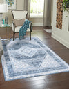 Aegean Elegance Washables Collection Area Rug -  Delos Rectangle Navy Blue  lifestyle 3