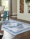 Aegean Elegance Washables Collection Area Rug -  Delos Rectangle Navy Blue  lifestyle 5