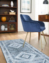 Aegean Elegance Washables Collection Area Rug -  Delos Runner Navy Blue  lifestyle 44