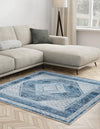 Aegean Elegance Washables Collection Area Rug -  Delos Square Navy Blue  lifestyle 45