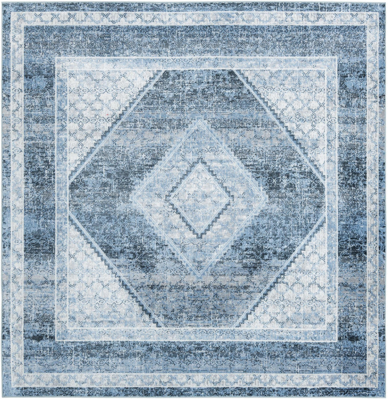 Aegean Elegance Washables Collection Area Rug -  Delos Square Navy Blue  lifestyle 33