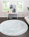 Aegean Elegance Washables Collection Area Rug -  Delos Round Gray Green  lifestyle 41