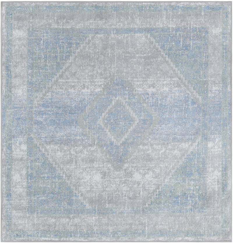 Aegean Elegance Washables Collection Area Rug -  Delos Square Gray Green  lifestyle 36