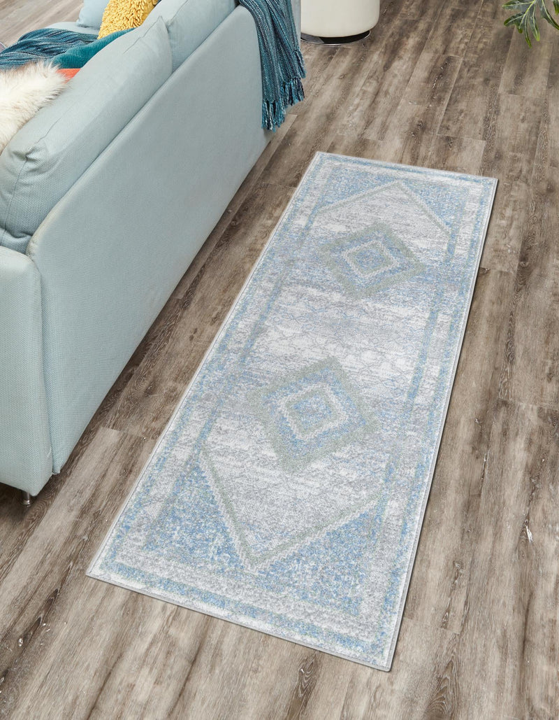 Aegean Elegance Washables Collection Area Rug -  Delos Runner Gray Green  lifestyle 40