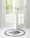 Heritage Elegance Collection Area Rug -  Winterthur (Black and White) Oval Black and White  lifestyle 23