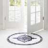 Heritage Elegance Collection Area Rug -  Winterthur (Black and White) Oval Black and White  lifestyle 71