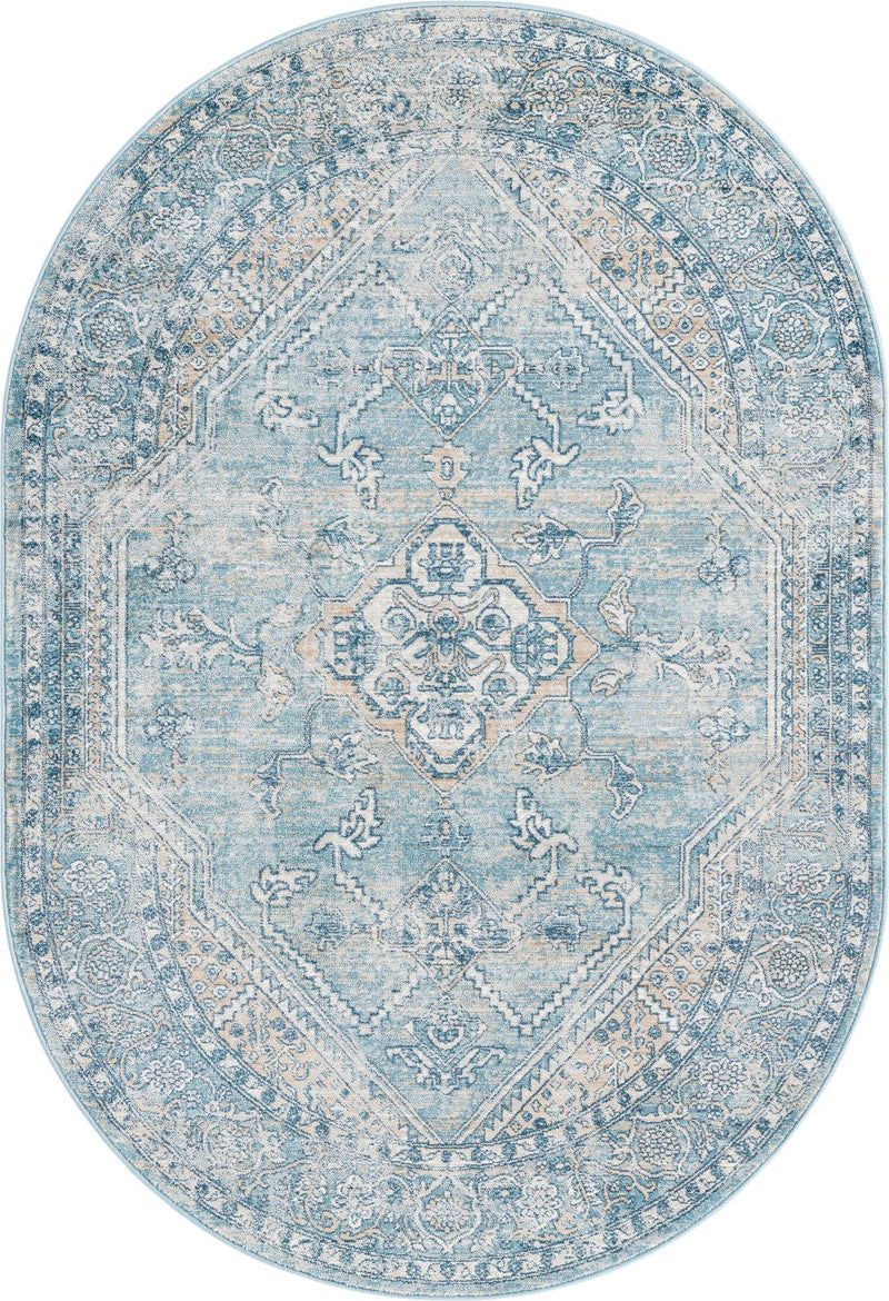 Coastal Haven Collection Area Rug -  Marina Oval Blue  lifestyle 48