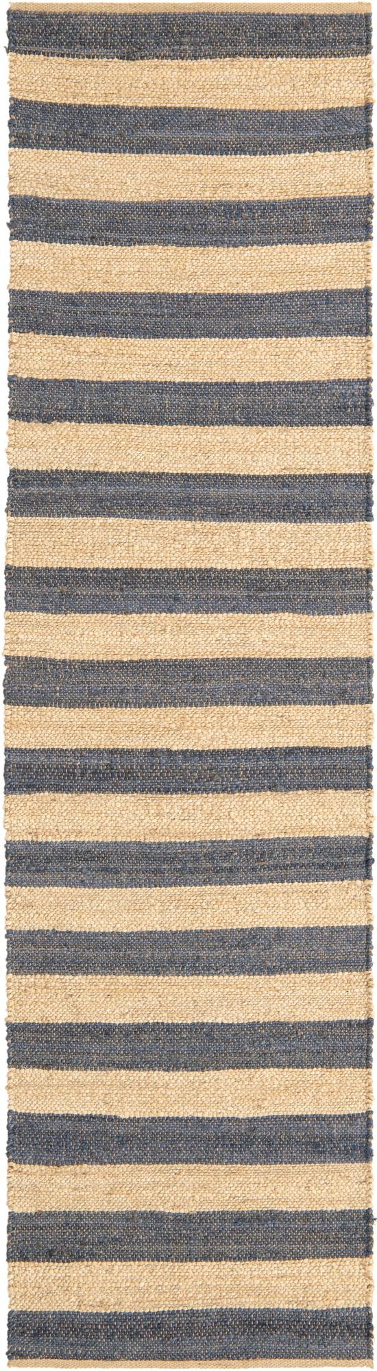 Woven Seaside Jute Collection Area Rug - Nantucket Runner Navy Ivory  lifestyle 38