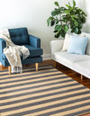 Woven Seaside Jute Collection Area Rug - Nantucket Rectangle Navy Ivory  lifestyle 19