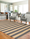 Woven Seaside Jute Collection Area Rug - Nantucket Rectangle Navy Ivory  lifestyle 28