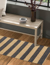 Woven Seaside Jute Collection Area Rug - Nantucket Runner Navy Ivory  lifestyle 61