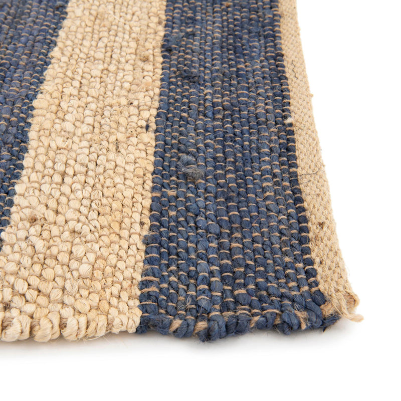 Woven Seaside Jute Collection Area Rug - Nantucket Runner Navy Ivory  lifestyle 85