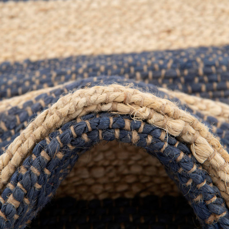 Woven Seaside Jute Collection Area Rug - Nantucket Runner Navy Ivory  lifestyle 88