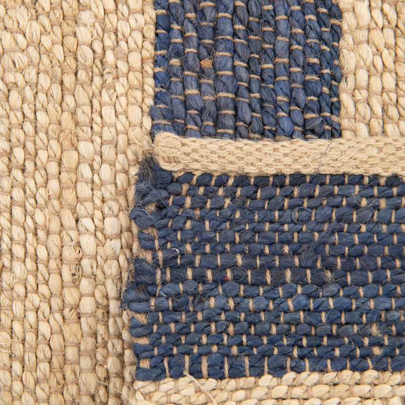 Woven Seaside Jute Collection Area Rug - Nantucket Runner Navy Ivory  lifestyle 91