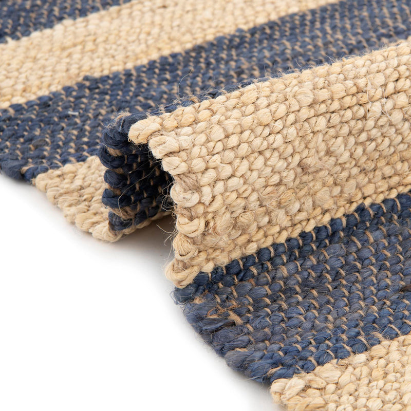 Woven Seaside Jute Collection Area Rug - Nantucket Runner Navy Ivory  lifestyle 94