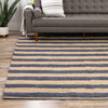 Woven Seaside Jute Collection Area Rug - Nantucket Square Navy Ivory  lifestyle 123