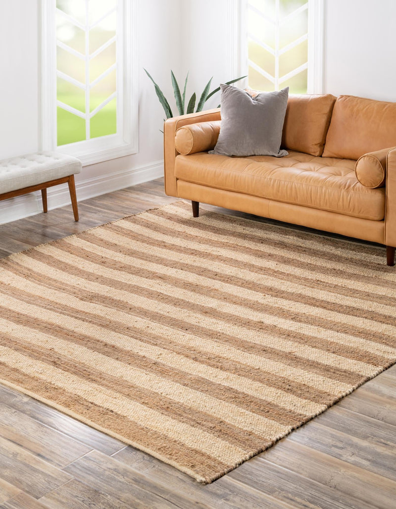 Woven Seaside Jute Collection Area Rug - Nantucket Square Natural Ivory  lifestyle 51