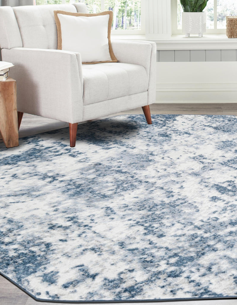 Luminara Sands Collection Area Rug - Serenity (Vintage Blue) Octagon Vintage Blue  lifestyle 24