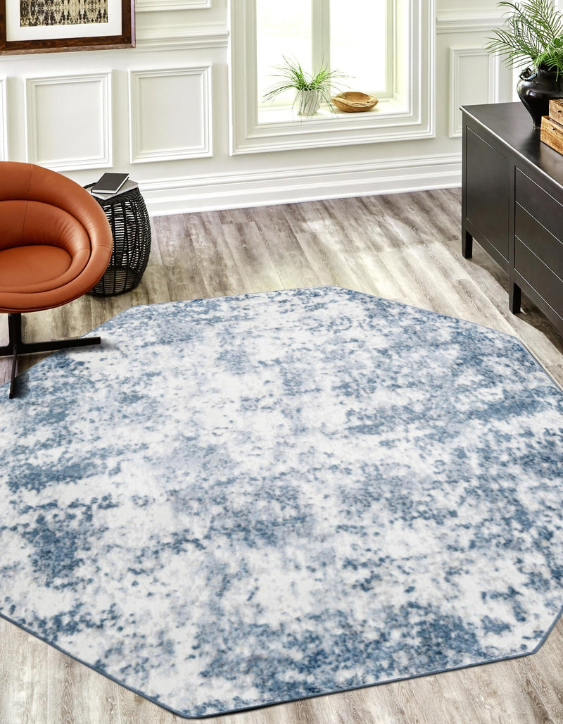 Luminara Sands Collection Area Rug - Serenity (Vintage Blue) Octagon Vintage Blue  lifestyle 29