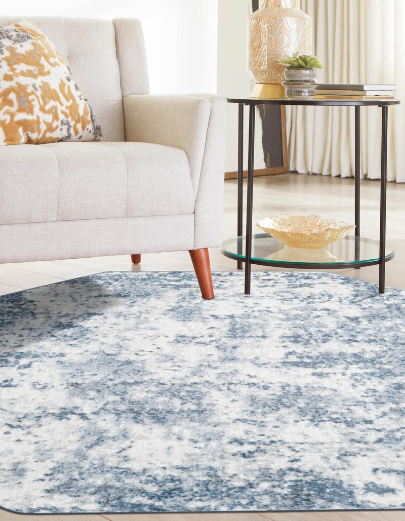 Luminara Sands Collection Area Rug - Serenity (Vintage Blue) Octagon Vintage Blue  lifestyle 31