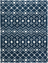 Berber Lattice Shag Collection Area Rug - Atlas (Navy Blue) Rectangle Navy Blue Main