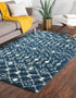 Berber Lattice Shag Collection Area Rug - Atlas (Navy Blue)