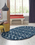 Berber Lattice Shag Collection Area Rug - Atlas (Navy Blue)