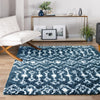 Berber Lattice Shag Collection Area Rug - Atlas (Navy Blue) Square Navy Blue  lifestyle 15