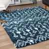 Berber Lattice Shag Collection Area Rug - Atlas (Navy Blue) Square Navy Blue  lifestyle 17