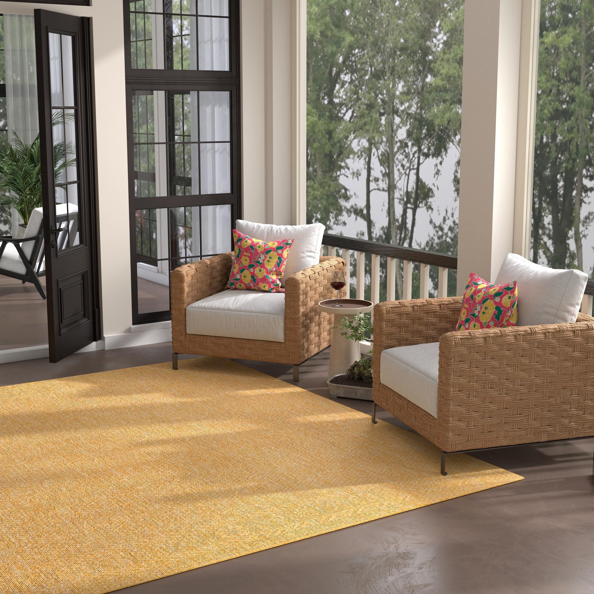 Seaside Serenity Collection Area Rug - Veranda (Corn Harvest Yellow)