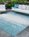 Urban Terrace Collection Area Rug -  Vanderbilt Square Teal  lifestyle 83