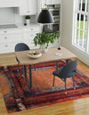 Marrakesh Elegance Collection Area Rug -  Sijilmasa Square Orange  lifestyle 46