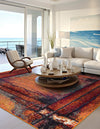 Marrakesh Elegance Collection Area Rug -  Sijilmasa Square Orange  lifestyle 48